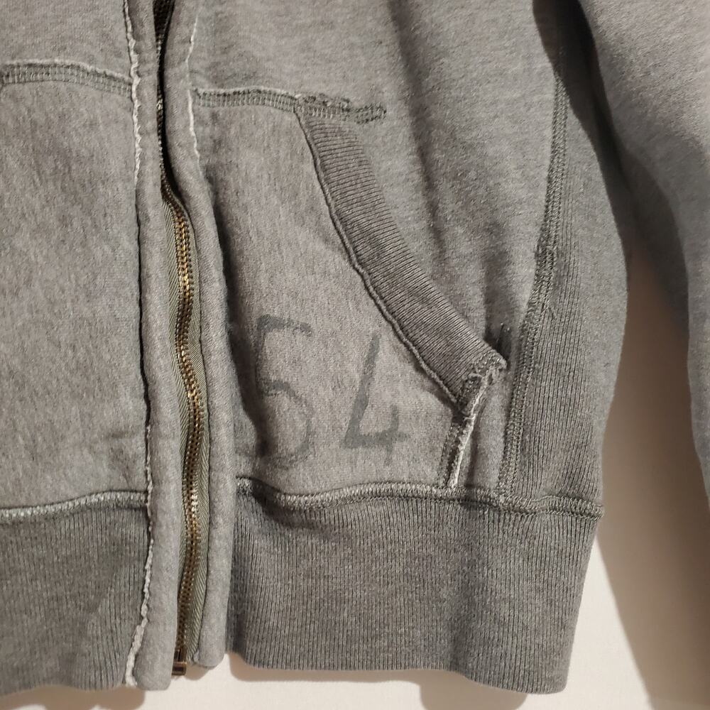 Vtg 90s Y2K Abercrombie New York Athl Puff Logo Muscle Zip Sweatshirt Kid Size M - Picture 3 of 12